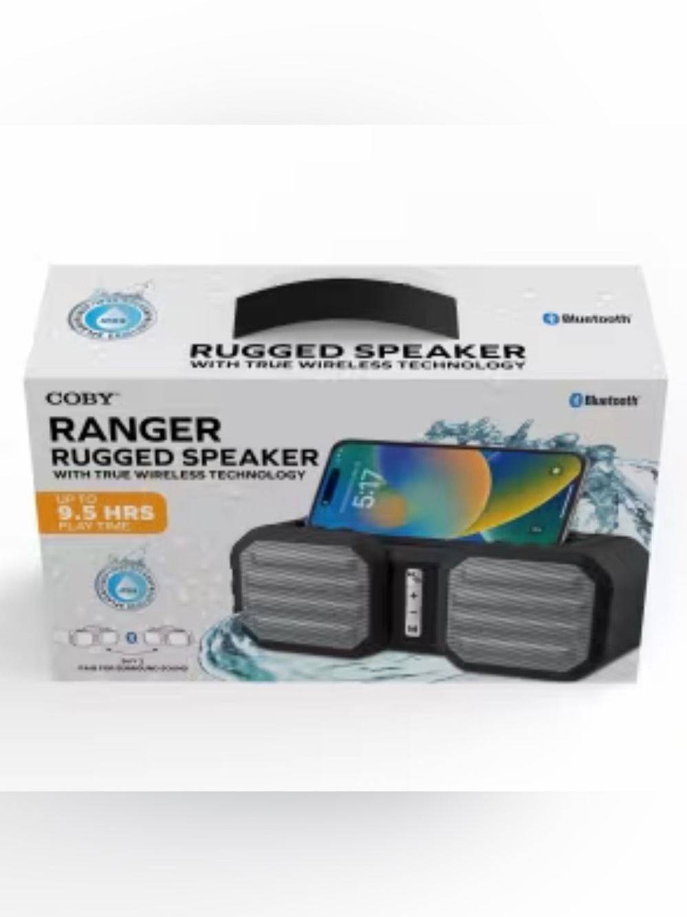 Coby Ranger Bluetooth Rugged Portable Speaker - Black